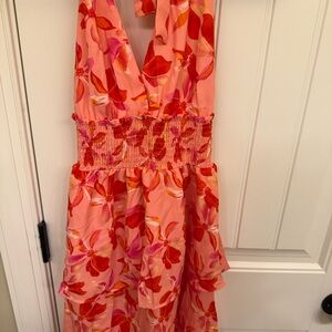 Vibrant Floral Halter Dress